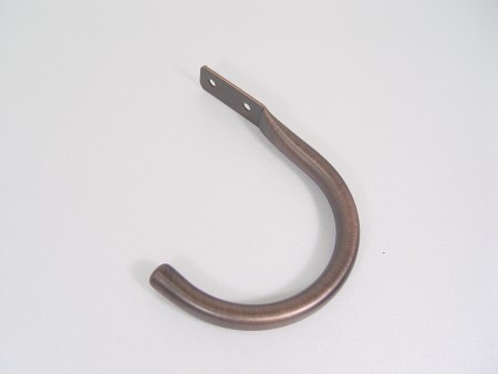 Holdback arm for 1β and 1 1/8" Curtain rod Finials - j_hook_iron_curtain_holdback